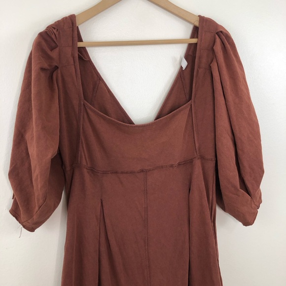 Free People Lotta Love Pleated Jumpsuit Brown Size Medium - Picture 8 of 15